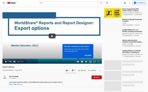 Export options - YouTube