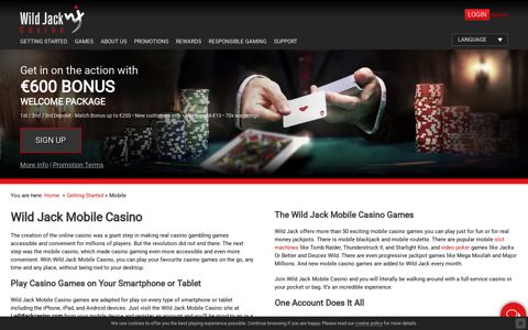 Mobile Casino Games | Wild Jack Online Casino
