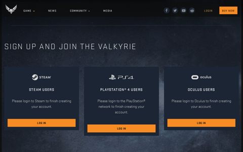 Account Signup - EVE: Valkyrie - Warzone