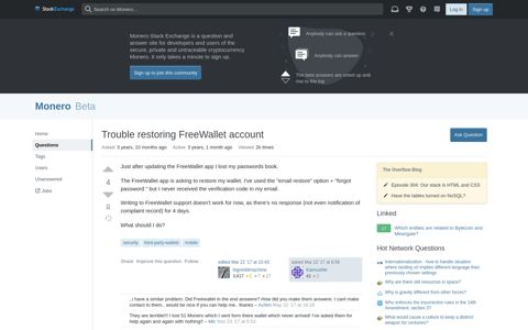 Trouble restoring FreeWallet account - Monero Stack Exchange