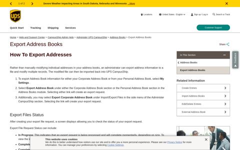 Export Address Books: UPS - United States - UPS.com