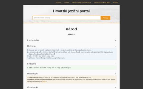 narod - Hrvatski jezični portal - Znanje