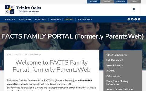 FACTS FAMILY PORTAL (Formerly ParentsWeb) - Trinity ...