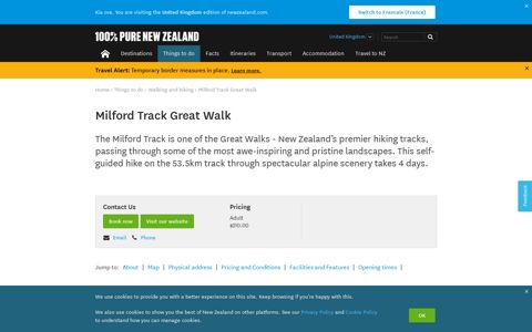 Milford Track Great Walk | Activities & Tours in Fiordland, New ...