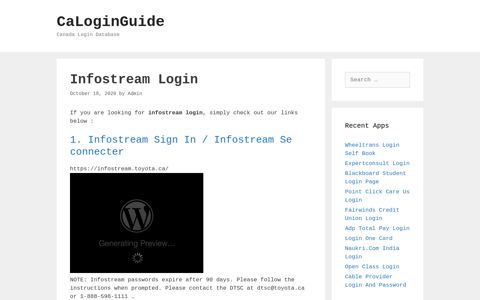 Infostream Login - CaLoginGuide
