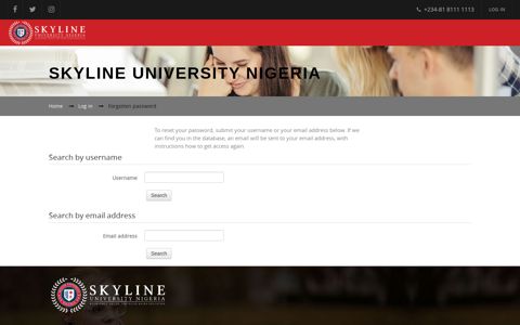 Forgotten password - Skyline University Nigeria