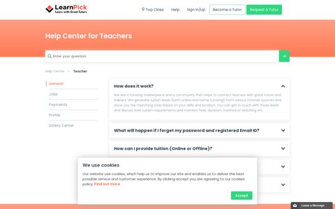 Help Center for Teachers - LearnPick Germany