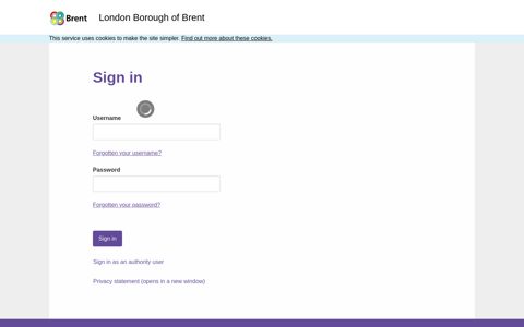 Sign in - London Borough of Brent - NOA