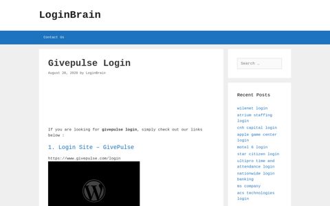 Givepulse - Login Site - Givepulse - LoginBrain