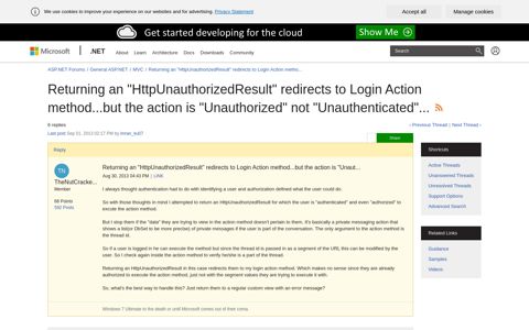 Returning an "HttpUnauthorizedResult" redirects to Login ...