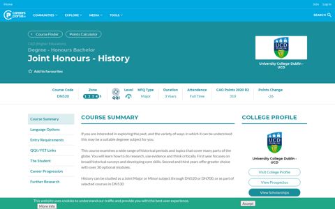 Joint Honours - History - CareersPortal.ie