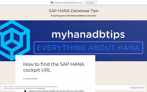 How to find the SAP HANA cockpit URL – SAP HANA ...