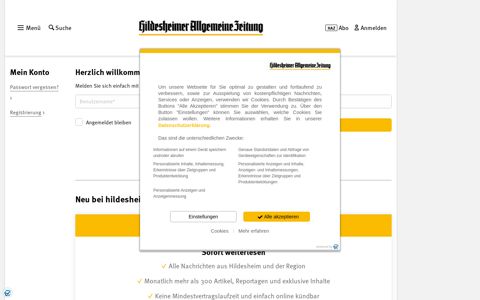Mein Konto - Hildesheimer Allgemeine