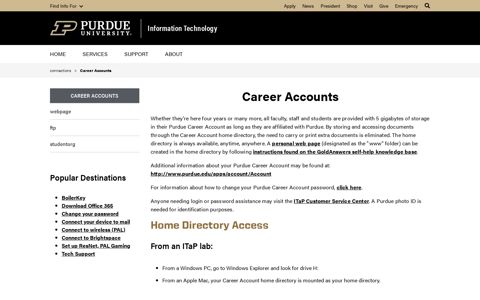 Career Accounts - Information Technology at Purdue