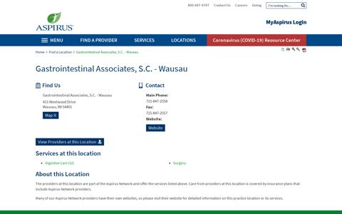 Gastrointestinal Associates, S.C. - Wausau | Find a Location ...