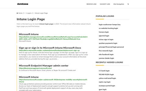 Intune Login Page ❤️ One Click Access