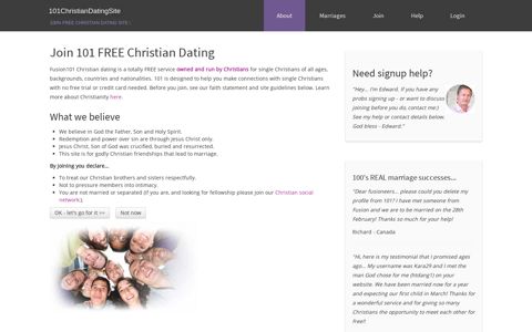 Join Free Christian Dating Site. Fusion101 signup for ...