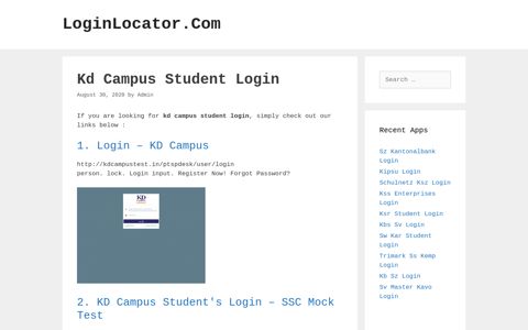 Kd Campus Student Login - LoginLocator.Com