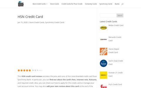 HSN Credit Card Review 2020 [Login and Payment]