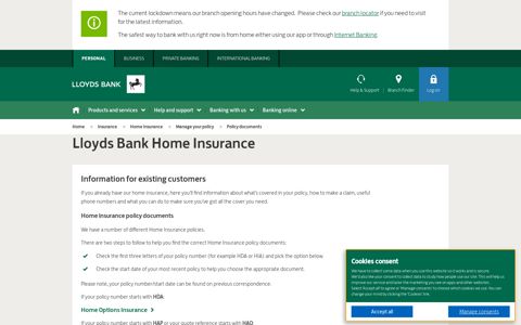 Policy Documents - Home Insurance - Lloyds Bank
