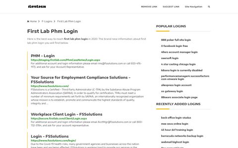 First Lab Phm Login ❤️ One Click Access - iLoveLogin