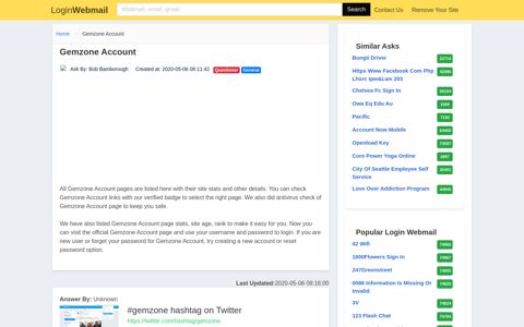 Login Gemzone Account or Register New Account