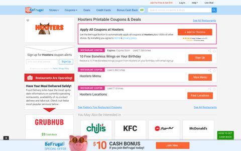 3 Hooters Printable Coupons & Deals for Dec 2020 - BeFrugal