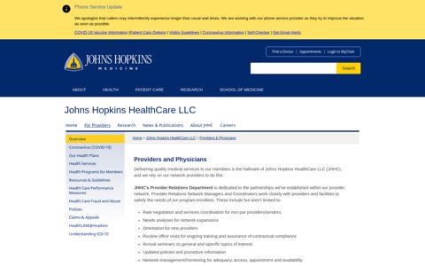 Providers and Physicians - Johns Hopkins Medicine