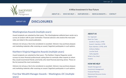 Disclosures - SageVest Wealth Management
