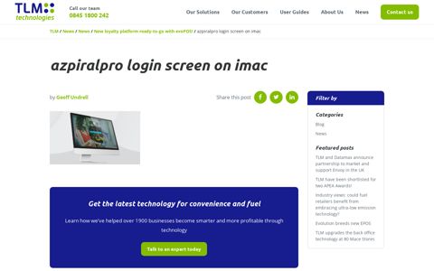 azpiralpro login screen on imac - TLM - TLM Technologies