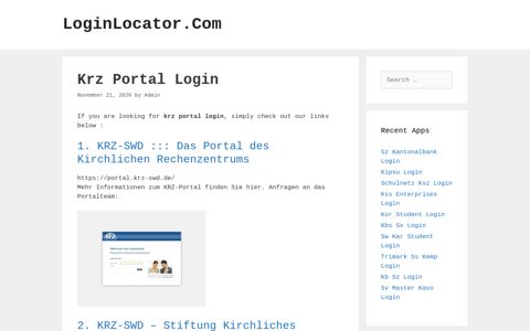 Krz Portal Login - LoginLocator.Com