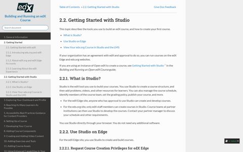 2.2. Getting Started with Studio — Building and ... - EdX Docs