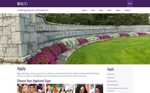 Apply | Undergraduate Admissions | ECU