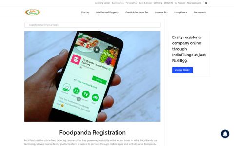 Foodpanda Registration - For Restaurants - IndiaFilings