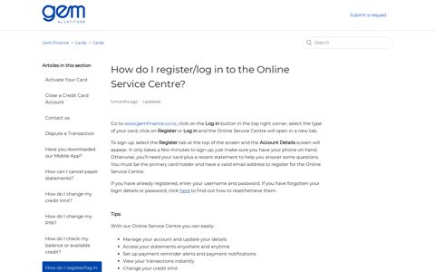How do I register/log in to the Online Service Centre? – Gem ...