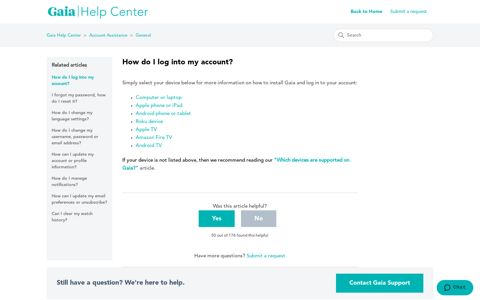 How do I log into my account? – Gaia Help Center