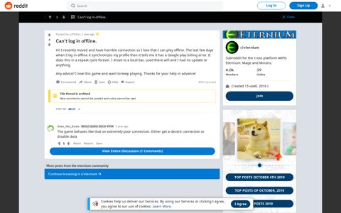 Can't log in offline. : eternium - Reddit