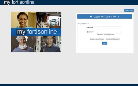 Login to Student Portal - MyFortisOnline.com
