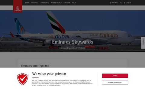 Emirates Skywards | Destinations | Emirates