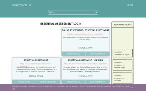 essential assessment login - General Information about Login