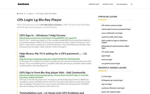 Cifs Login Lg Blu Ray Player ❤️ One Click Access - iLoveLogin