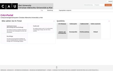 CAU-Portal Campusmanagementsystem Christian ... - Uni Kiel