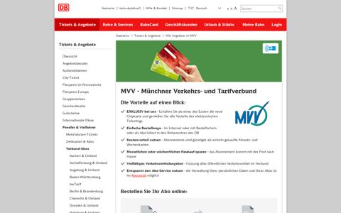 MVV - Münchner Verkehrs- und Tarifverbund - Deutsche Bahn