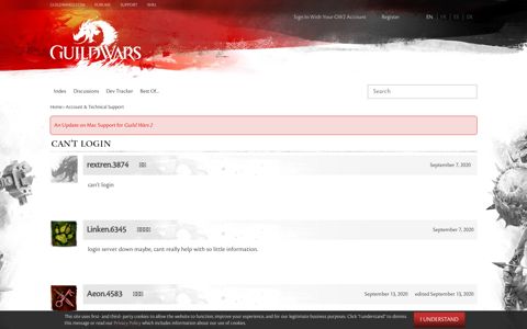 can't login — Guild Wars 2 Forums