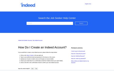 How Do I Create an Indeed Account? – Indeed Job Seeker ...