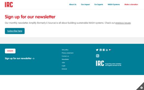 Sign up for our newsletter :: IRC