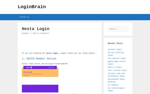Hesta - Hesta Member Online - LoginBrain