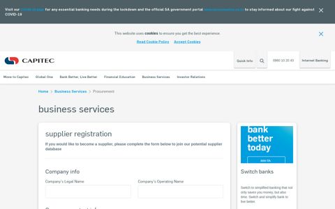 Supplier Registration | Business Services | Capitec Bank