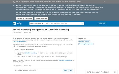 Access Learning Management in LinkedIn Learning ...