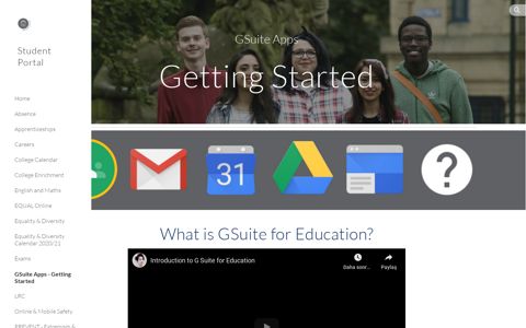 Student Portal - GSuite Apps - Getting Started - Google Sites